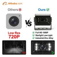Cámara Exterior para Vehículos AHD con Visión Nocturna Starlight de 1080P, 12 LED IR, IP67, Compacta, de Aleación de Aluminio, para Monitoreo de Camiones y Autobuses