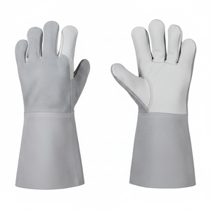 Guantes profesionales de cuero de vaca para Stick MIG Tig soldadura Color personalizado seguridad trabajo mano guantes protectores - Product Image 1