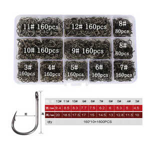 1600 pièces <span class=keywords><strong>ensemble</strong></span> d'hameçons <span class=keywords><strong>de</strong></span> <span class=keywords><strong>pêche</strong></span> taille 3-<span class=keywords><strong>12</strong></span> # hameçon en acier au carbone <span class=keywords><strong>pêche</strong></span> à <span class=keywords><strong>la</strong></span> mouche Jip barbelé <span class=keywords><strong>carpe</strong></span> crochet mer Pesca poisson attirail boîte accessoires - Product Image 3