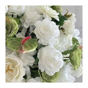 Large Luxury White Silk Rose Green Anthurium Flower Ball <b>Artificial</b> Floral Arrangement Christmas Halloween Graduation Decorative - Product Image 3
