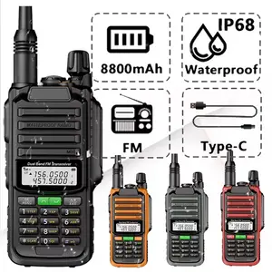 Baofeng UV-68 Pro Max V2 IP68 Waterproof 2 Way Radio Tri-Power 128 Channels UV-98 Pro Red Radios Communication Equipment