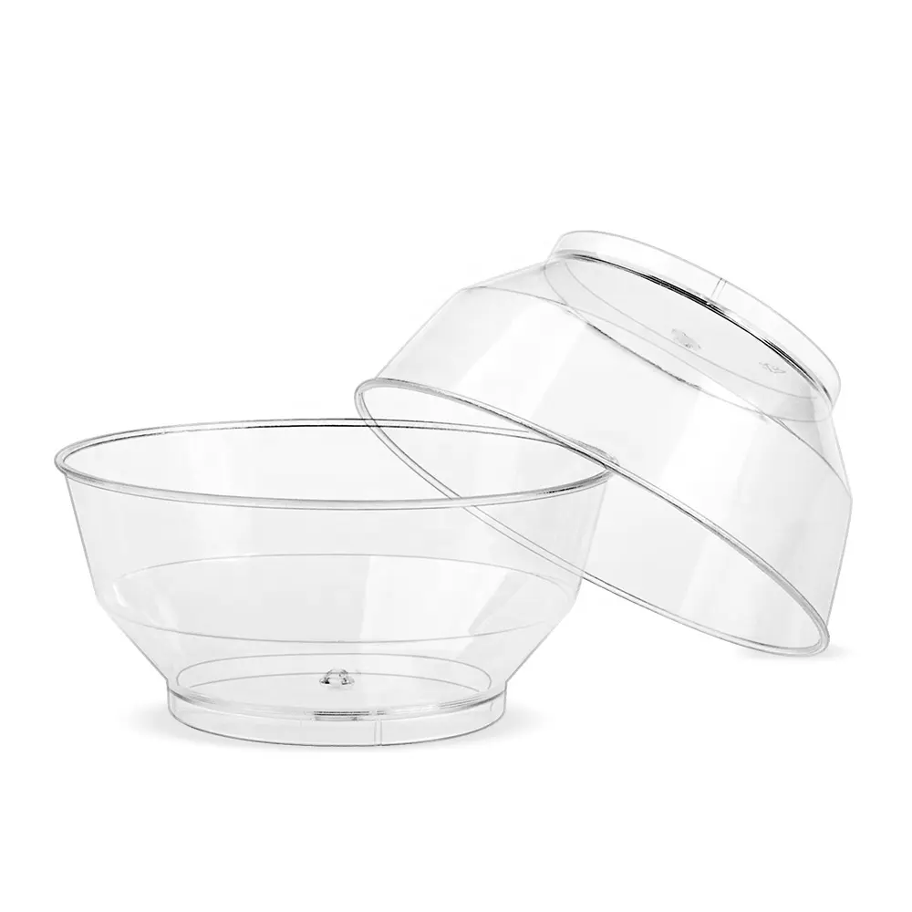 Food grade 120ml round shape clear disposable plastic salad bowls wholesale