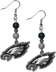 Boucles d'oreilles pendantes en perles acryliques, design papillon en alliage, couleur bonbon football, série 32 équipes sportives, Baldy More Raven - Product Image 1