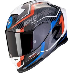 Casco Integrale Scorpion Exo R1 Evo Air Bianco Blu Rosso XL in Fibra Composita, Divisione Racing - Product Image 1