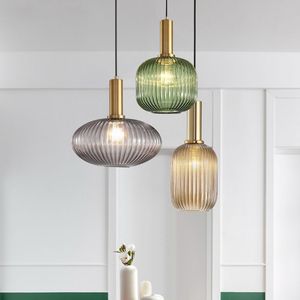 Lustre en verre créatif avec pampilles en aluminium doré et LED pour la décoration de la maison, style nordique - Product Image 1