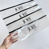 Long sac en plastique transparent personnalisé pour perruques emballage de cheveux réutilisable sac à fermeture éclair imprimé pochette à fermeture éclair transparente extension de cheveux