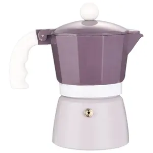 Popüler renk alüminyum kahve makinesi 3 bardak Moka Pot gümüş vana Stovetop Espresso makinesi yapmak lezzetli kahve evde