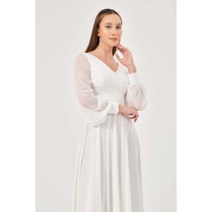 Veste décontractée pour femme DANS, couleur écru, manches longues, coupe classique, tissu doux et design confortable pour un usage quotidien, tailles 38-42 - Product Image 4