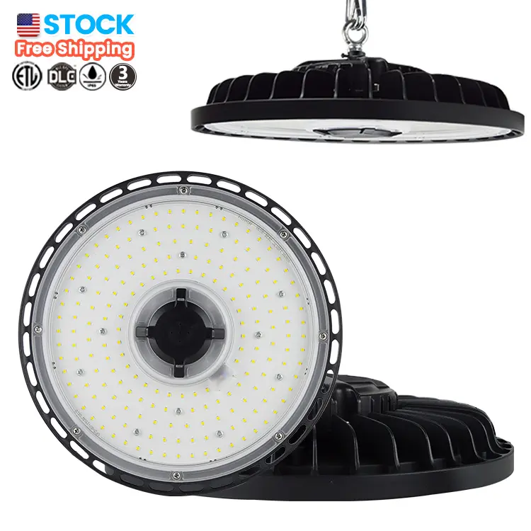 2pcs/ctn stock 무료 배송 상업용 산업 조명 UFO 하이 베이 라이트 100w 150w 200w 300w 하이베이 창고 led 빛