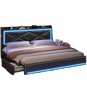 Stile nordico personalizzato grande <span class=keywords><strong>letto</strong></span> in ferro Design moderno con lampada a LED flessibile Cross-Border Hot-Selling per gli studenti - Product Image 1