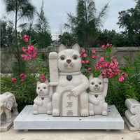 Vilead — statue de chat de Fortune en pierre, ornement de jardin japonais, Sculpture en granit naturel, porte-bonheur, chemises Maneki Neko