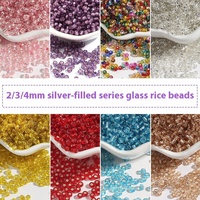Perles de riz argentées en gros de 2 mm, 3 mm, 4 mm, 15 g par paquet, certifiées Zhejiang Chine, sans cristal, autres types, pour la fabrication artisanale