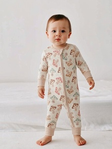 Combinaison pour bébé en bambou, pyjama à manches longues <span class=keywords><strong>avec</strong></span> fermeture éclair sur le devant et imprimé - Product Image 2