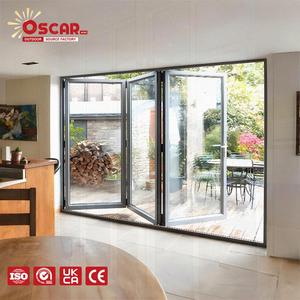 Portes coulissantes pliantes <span class=keywords><strong>en</strong></span> aluminium verni, <span class=keywords><strong>prix</strong></span> <span class=keywords><strong>d</strong></span>'usine, portes de patio pliantes pour villas, jardins et bureaux - Product Image 1