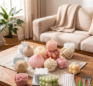 Kit de fabrication de bougies en silicone avec 100 mèches, bâtonnets de support, moule à bulles, moule à savon parfumé, moule à résine, pour bougies de soja - Product Image 4