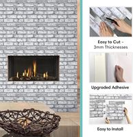 CE UK Commomy 10 pièces Panneaux muraux 3D imitation brique, Carreaux PVC auto-adhésifs à peler et coller, pour crédence en silicone, style moderne