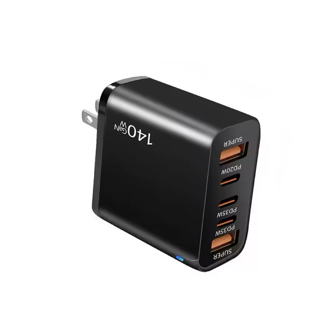 140W GaN Power Adapter USB-C Charger Laptop Mobile Phone Charger 5-Port Multi-Device Fast Charging for Cell Phones