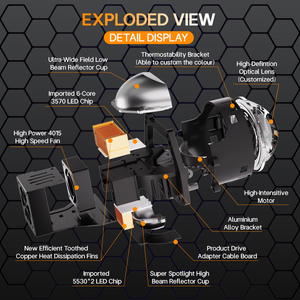 เลนส์โปรเจคเตอร์ <span class=keywords><strong>Bi</strong></span> LED รุ่น EK01 <span class=keywords><strong>Pro</strong></span> กำลังสูง H7 H11 H4 ไฟสูง ไฟต่ำ ไฟ LED 180W เลนส์โปรเจคเตอร์ <span class=keywords><strong>Bi</strong></span> LED - Product Image 5