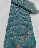 Matériaux de dentelle de mariage Vêtement en dentelle française de haute qualité avec paillettes et perles