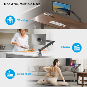 <span class=keywords><strong>Support</strong></span> de tablette réglable en gros pour bureau, <span class=keywords><strong>support</strong></span> <span class=keywords><strong>double</strong></span> VESA pour moniteur portable de 18,5 pouces - Product Image 4