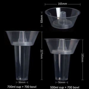 Olla caliente móvil china, cuencos para aperitivos, pollo fritado, tazas de té lechoso, bandejas para ensalada de frutas, contenedores de palomitas de maíz para llevar Chips, 700ml - Product Image 4