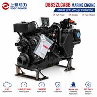 Moteur diesel marin turbocompressé SCDC SDEC D683ZLCA8B 310HP 2300RPM 8.3L EPA Tier2 pour yacht, bateau de patrouille, remplacement Cummins 6CTA8.3
