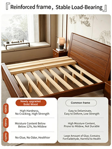 Base de Cama Individual y Doble de <span class=keywords><strong>Madera</strong></span> Maciza Resistente, Estable y Silenciosa, para el Hogar y Hoteles, para Adultos - Product Image 4