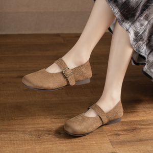 Mocassini Leggeri in Vera Pelle Mary Jane con Cinturino Monk, Lacci Intrecciati, Punta Tonda, Suola Morbida, <span class=keywords><strong>Scarpe</strong></span> Casual - Product Image 6