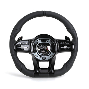 Volant en cuir noir amélioré pour <span class=keywords><strong>Mercedes</strong></span> Benz W204 W205 W211 W212 W213 W176 W221 W166 W167 X166 GLE 53 <span class=keywords><strong>63</strong></span> <span class=keywords><strong>AMG</strong></span> - Product Image 1