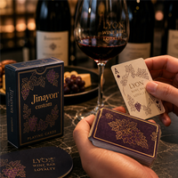 Cartes à Jouer Promotionnelles Personnalisées Jinayon pour Bar à Vin, Jeu de Cartes Hôtelières en Papier Couché 300g avec Dorure Mate