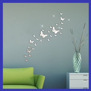 Pegatinas de Pared Acrílicas de Mariposas DAMAI, Decoración 3D Removible DIY, Calcomanías de Pared para Ensamblar, Adhesivos Decorativos para Habitaciones - Product Image 3