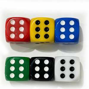 Dado acrílico grande de 25 mm con puntos, esquinas cuadradas, rojo, negro, blanco, barato de fábrica, para juegos de mesa y accesorios de D&D - Product Image 2