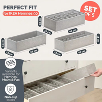 Organisateur de tiroir pliable en tissu avec panneau en PP, boîte de rangement pour armoire, organisation des vêtements, OEM ODM