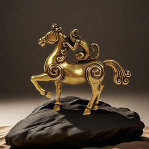 Nueva colección de adornos de metal macizo estilo chino de la marca KI Tengqiao, figuras de caballos antiguos, mascotas de té para escritorio - Product Image 1