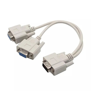 Cable divisor VGA Y de 15 Pines, adaptador blanco SVGA macho a <span class=keywords><strong>dos</strong></span> hembra, compatible con 1080P Full HD para PC, Monitor, proyector, alta calidad - Product Image 1