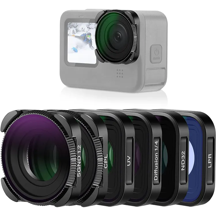 NEEWER ND Filter-Set kompatibel mit GoPro Hero 12 11 10 9 Black 6-er Pack Action-Kamera-Objektiv-Zubehör Effektfilter-Kit