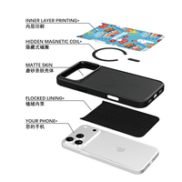 Coque de téléphone AG Feeling Black Edge avec motif crème glacée dorée pour iPhone 17, 17 Pro Max, 16 Pro, 15, 15 Pro Max, 15 Pro, 14 Pro Max – Coque magnétique