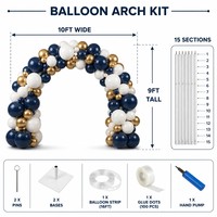 Kit d'arche de ballons 10 pieds réglable en plastique PP, 15 sections, base remplissable d'eau, décorations de fête, anniversaire, mariage, remise de diplôme, bébé