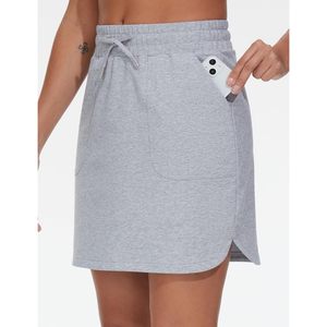 Falda Deportiva para Mujer, con Cordón Ajustable, de Algodón, Informal, con Bolsillos, Transpirable, Cintura Natural - Product Image 4
