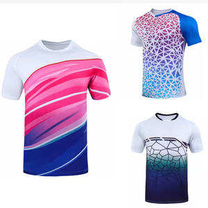 Vente en gros de chemises de sport Oem Training Running Fashion personnalisées en polyester Maillot de badminton respirant à séchage rapide - Product Image 6