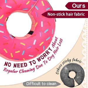 قابل للنفخ لينة الكلب مخروط طوق وسادة الانتعاش للكلاب الكبيرة الصغيرة القطط البوليستر الفراء جراحة بديلة ضربة الحيوانات الأليفة - Product Image 4
