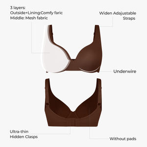 <span class=keywords><strong>Reggiseno</strong></span> con <span class=keywords><strong>Ferretto</strong></span> per <span class=keywords><strong>Donna</strong></span> Taglie Forti, Nasconde il Grasso della Schiena, Traspirante, Copertura Totale, Push-up, Vendita all'Ingrosso - Product Image 4