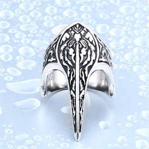 Vintage Personalized <b>Men</b> Jewelry Stainless Steel armor Round <b>Ring</b> - Product Image 1