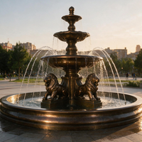 Fontaine en bronze personnalisée, thème ange et cheval, décoration d'intérieur, fontaine d'eau sculptée