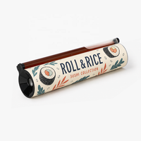 Boîte cylindrique biodégradable personnalisée avec logo imprimé, tube à pousser, emballage alimentaire pour rouleaux de sushi, conteneur en papier à pousser pour sushi
