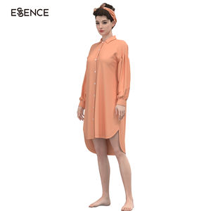 <span class=keywords><strong>Camicia</strong></span> da <span class=keywords><strong>notte</strong></span> a maniche lunghe con <span class=keywords><strong>camicia</strong></span> da <span class=keywords><strong>notte</strong></span> abbottonata morbida Casual di Design 3D per le donne - Product Image 3