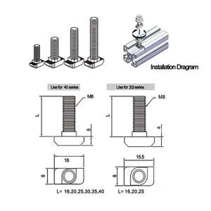 T-head <strong>Bolts</strong> M4 <strong>M5</strong> M6 M12 Handle t <strong>Bolt</strong> T-slot t Head Slot Channel M8 T-<strong>bolts</strong> 16mm M8*20 Ss 316 Stainless Steel 304 <strong>Bolts</strong> - Product Image 3