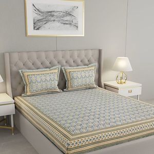 Tùy chỉnh làm mát 100% bông tấm sâu túi kích thước đầy đủ tấm ga trải giường thiết lập - Product Image 3