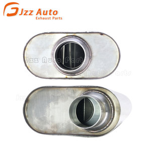 <span class=keywords><strong>Silencieux</strong></span> d'échappement universel pour voiture, double chambre intérieure, ouverture 63-76mm, corps 220x100mm, longueur totale 510mm, tube intermédiaire - Product Image 2