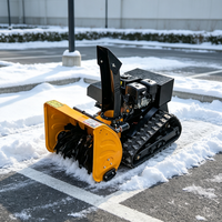 Souffleuse à neige automotrice télécommandée à chenilles, souffleuse à neige à deux étages, machine à déneiger à essence pour régions froides